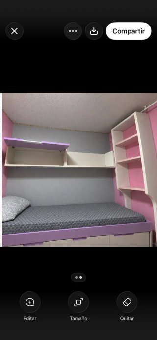 Dormitorio Juvenil con Cama y Estanterías