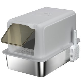 Caja de Arena para Gatos Cerrada con Bandeja de Ac