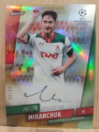 Cromo Autografiado Anton Miranchuk Topps Finest