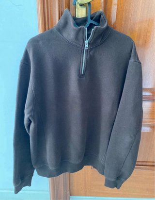 Sudadera Zara Marrón Media Cremallera