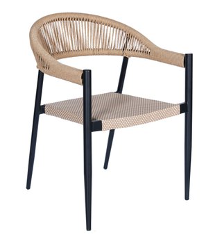 Silla Kuala 3 negra y beige exterior hostelería