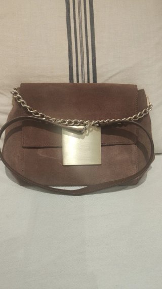 Bolso de ante Purificación García marrón