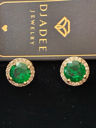 Pendientes Djadee con Esmeraldas y Circonitas