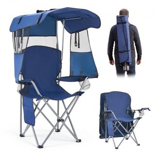 Silla de camping con toldo, silla de playa plegabl