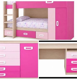 Habitación Infantil con Litera y Escritorio