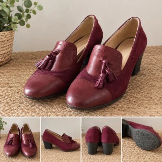 Zapatos de tacón burdeos talla 35