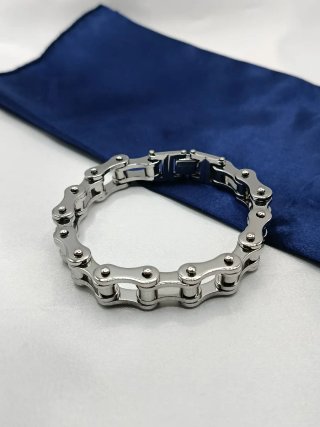 Pulsera de Acero Inoxidable Estilo Motero