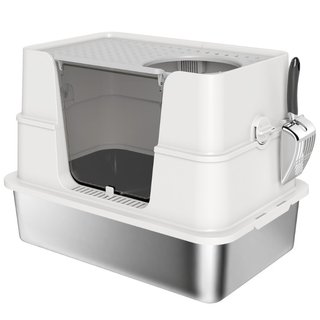 Caja de Arena para Gato Cerrada XL en Acero Inoxid