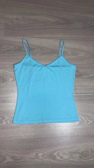 Top de tirantes turquesa