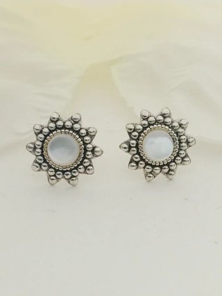 Pendientes de Nácar 13mm Plata de Ley 925