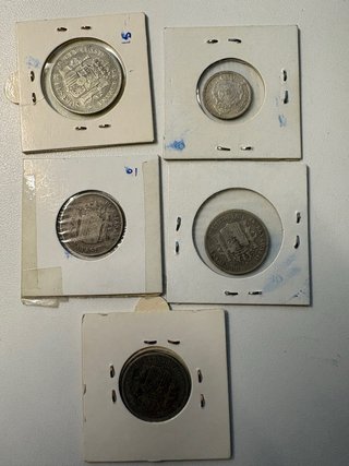 Lote 5 Monedas de Plata Alfonso XII y XIII