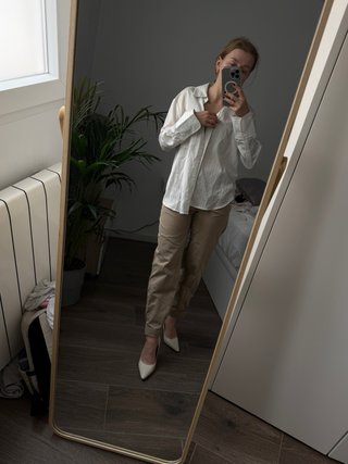 Pantalones Beige Zara Talla XS (34)