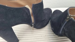 Botines de tacón azul marino
