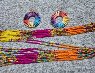 Set de Pendientes y Colgante Multicolor