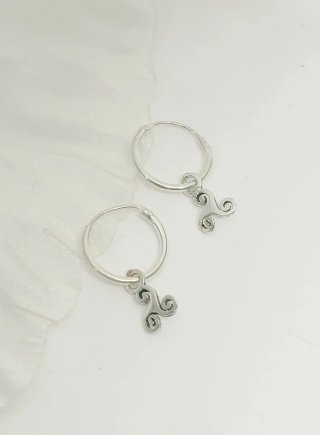 Aros 12mmTriskel de Plata de Ley