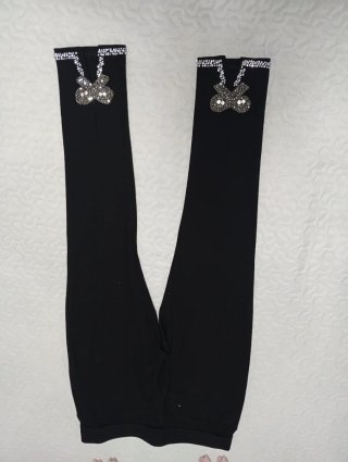 Pantalón de vestir negro con pedrería