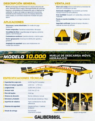 Muelle de Carga Móvil Hidráulico 10.000kg rampa