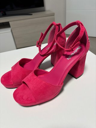 Sandalias de tacón fucsia Refresh
