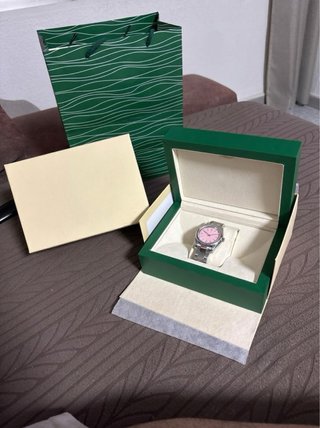 Reloj Automático Esfera Rosa Candy - Set Completo