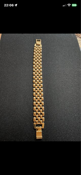 Pulsera Ancha de Oro Laminado 14k
