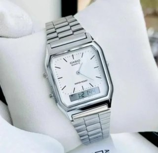 CASIO VINTAGE EDGY PLATEADO/ correa metalica