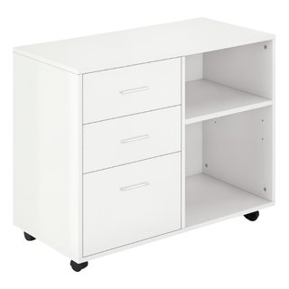 Mueble de impresora y cajonera, aglomerado, blanco