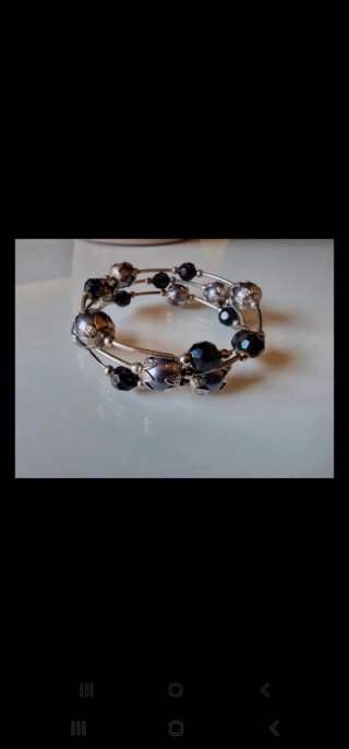 Pulsera Espiral Negra y Gris