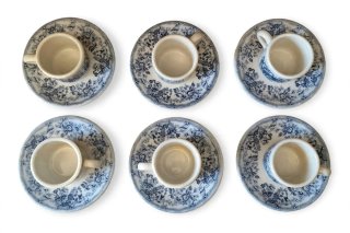 Tazas Café Vintage Inglés Azul y Blanco, Ironstone