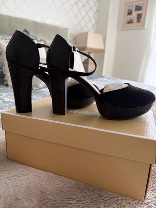 Zapatos de Fiesta Negros tacón ancho
