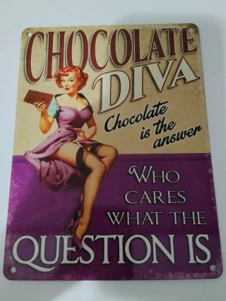 Cartello Metallico Vintage Chocolate Diva