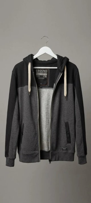 Sudadera con capucha Ebound negra y gris