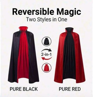 Capa de Vampiro Reversible (Negro y Rojo)