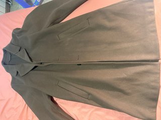 Abrigo de paño H&M verde oliva