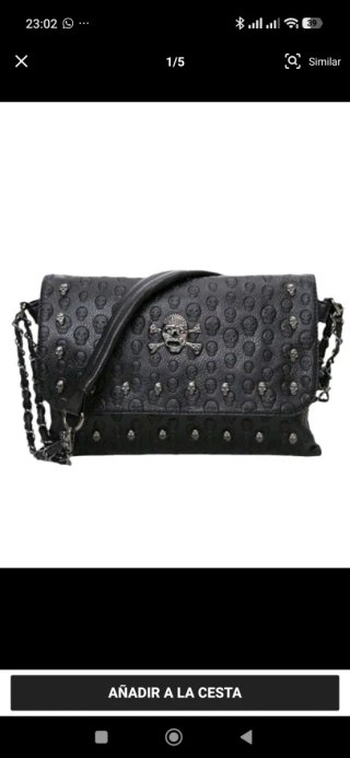 Bolso Negro con Estampado de Calaveras Halloween