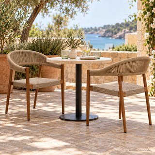 Silla Kuala 2 o 3 con brazos terraza hostelería