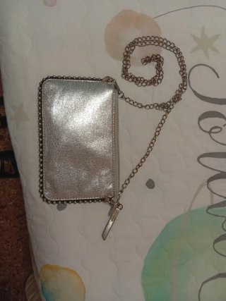Bolso Plateado con Cadena