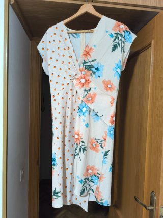 Vestido Manga Corta - Dorado