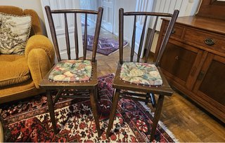 Set de 2 Sillas Antiguas de Madera