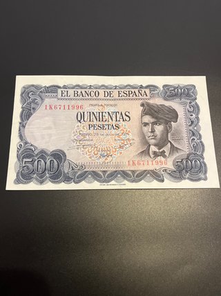 Billete 500 Pesetas 1971 Jacinto Verdaguer