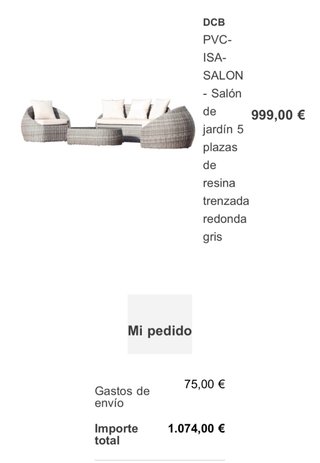Conjunto de Jardín  5 Plazas Gris