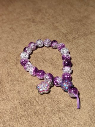 Pulsera de Perlas Blancas y Moradas