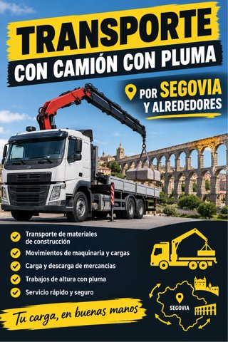 Se hacen transportes con camion pluma