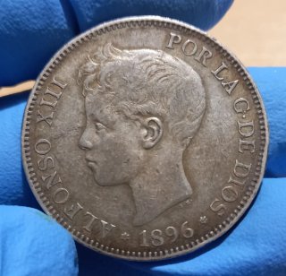 Moneda 5 Pesetas Alfonso XIII 1896