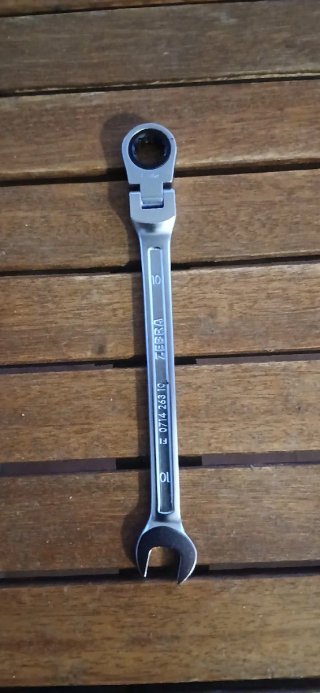 Llave combinada de carraca articulada Zebra