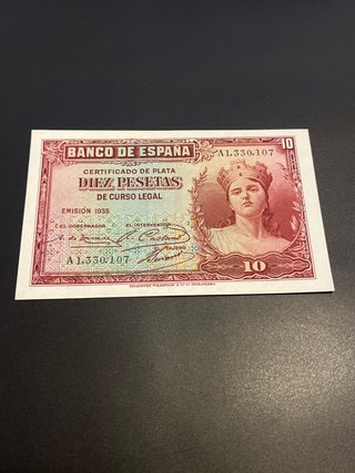 Billete 10 Pesetas 1935 Banco de España