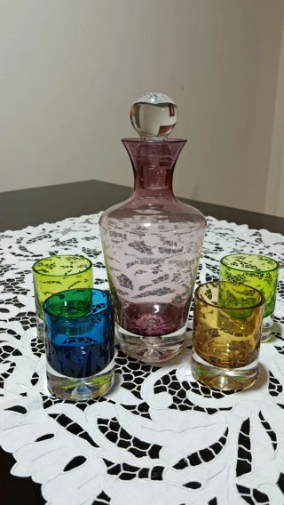 Juego de Licor de Cristal Multicolor