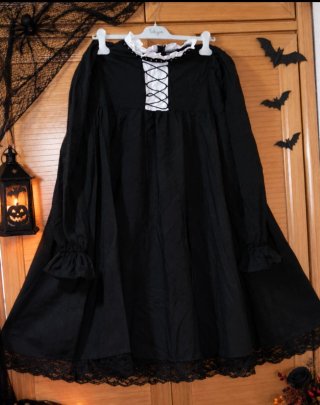 Vestido Negro Estilo Gótico para Halloween