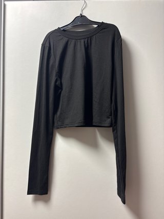 Camiseta negra de manga larga de shein