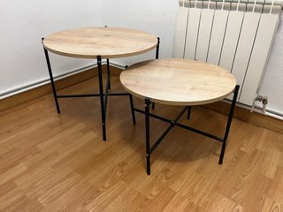 Set di 2 tavolini rotondi