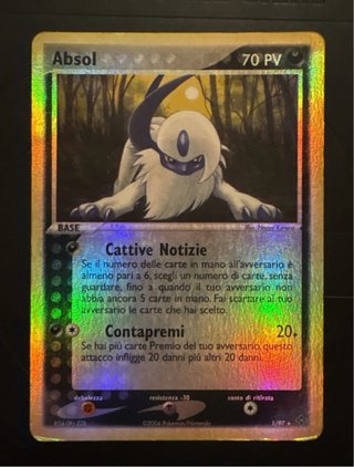 Carta Pokémon Absol Holo Rare 001/097 EX Dragon